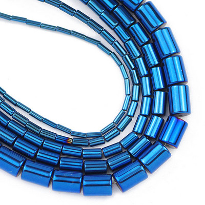 4/6/8MM cilindar okrugli hematit prirodni kamen plava, zlatna boja, crveni odstojnik labave perle za izradu nakita Diy pribor za narukvice