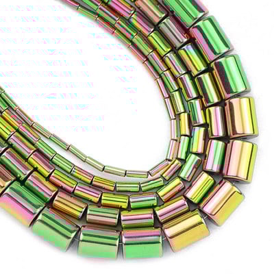 4/6/8MM cilindar okrugli hematit prirodni kamen plava, zlatna boja, crveni odstojnik labave perle za izradu nakita Diy pribor za narukvice