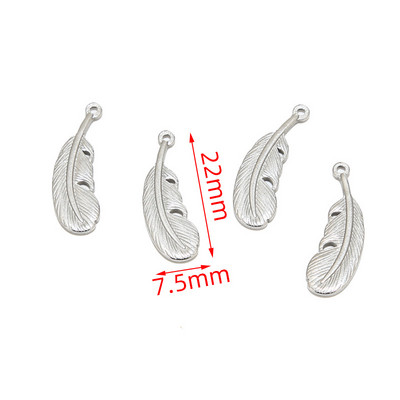 5db rozsdamentes acél tömör arany toll medálok női nyaklánc karkötő barkács gyöngyök készítése