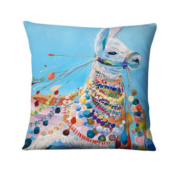 Πολύχρωμη ακουαρέλα Ζωγραφική ζωγραφική με στάμπα Μαξιλαροθήκη Όμορφο μαξιλάρι Διακοσμητικό μαξιλάρι Διακόσμηση σπιτιού Μαξιλάρια για καναπέ
