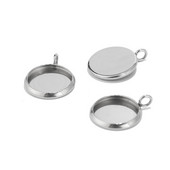 50 komada Okrugli privjesak od nehrđajućeg čelika Prazna ladica Fit Cabochon 12 mm za Diy Ogrlicu Šarm Izrada nakita