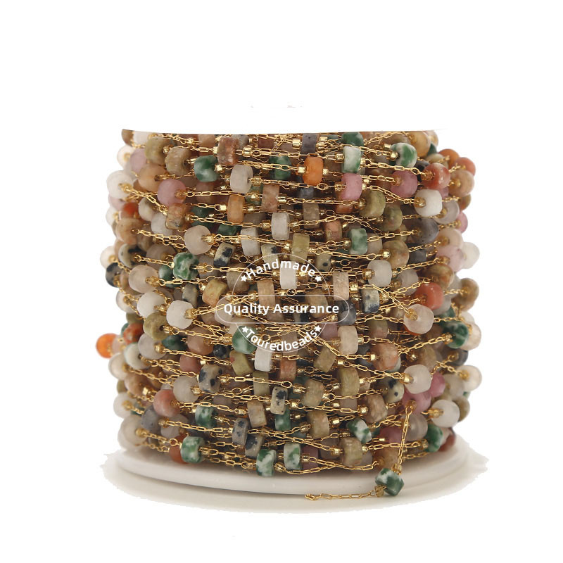 1M ručne izrade od nehrđajućeg čelika, zlatni fin lanac s perlama, lančići od prirodnog kamena, krunica, ogrlica za izradu ženskog nakita