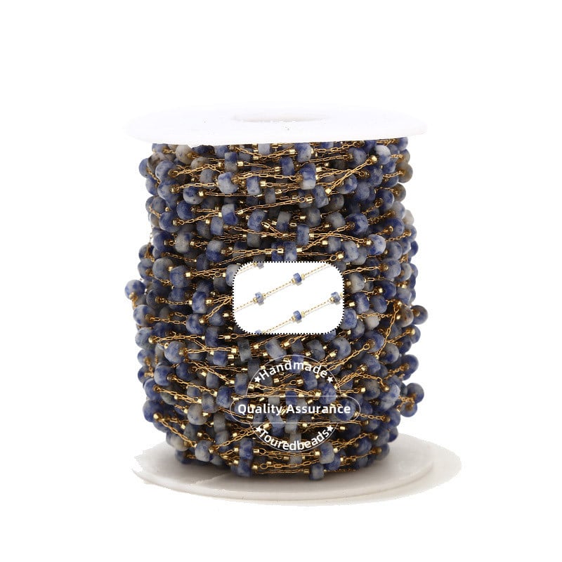 1M ručne izrade od nehrđajućeg čelika, zlatni fin lanac s perlama, lančići od prirodnog kamena, krunica, ogrlica za izradu ženskog nakita