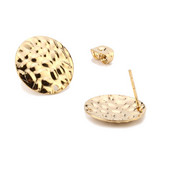 Nehrđajući čelik, zlatni, 16 mm, okrugla srca i četvrtasti stupić za naušnice Prazna baza za uho s čekićem s petljom za ručno izrađene naušnice