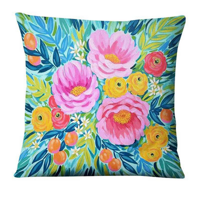 Dekoracija kućnog jastuka Vodene boje Cvijeće Slike Print Jastučnica Dekoracija doma Kauč Jastuk Božićni ukrasi Jastuci