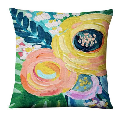 Dekoracija kućnog jastuka Vodene boje Cvijeće Slike Print Jastučnica Dekoracija doma Kauč Jastuk Božićni ukrasi Jastuci