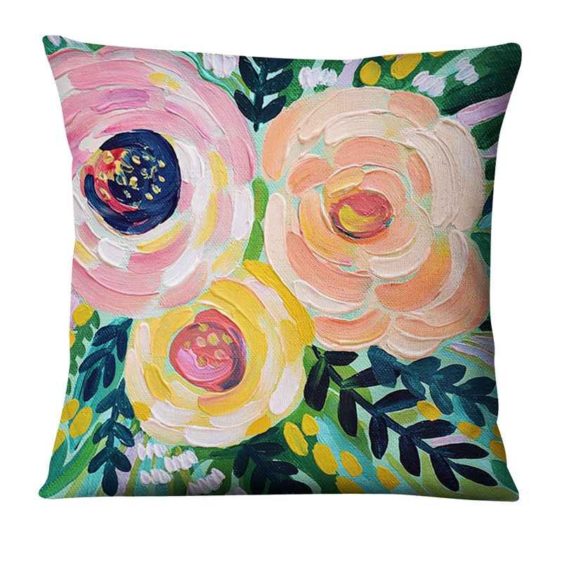 Dekoracija kućnog jastuka Vodene boje Cvijeće Slike Print Jastučnica Dekoracija doma Kauč Jastuk Božićni ukrasi Jastuci