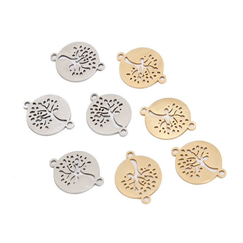 10 komada narukvica s listovima drveća, konektori od nehrđajućeg čelika, 15 mm zlatni konektor za šarm, DIY narukvica, dodaci za izradu nakita