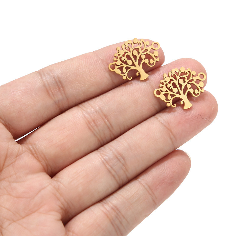 10 komada narukvica s listovima drveća, konektori od nehrđajućeg čelika, 15 mm zlatni konektor za šarm, DIY narukvica, dodaci za izradu nakita