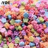 iYOE 100 kom Mješavina antiknih cvjetnih perli 8 mm akrilnih odstojnih perli za izradu narukvica, ogrlica, naušnica DIY ručni radovi