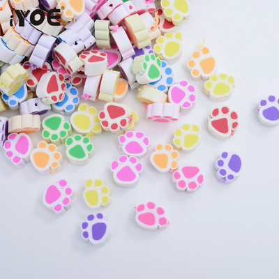 30/50/100 gab Kawaii suņu ķepu polimēru māla starplikas, brīvas krelles rotaslietu izgatavošanai, rokassprādzes kaklarotas aksesuāri
