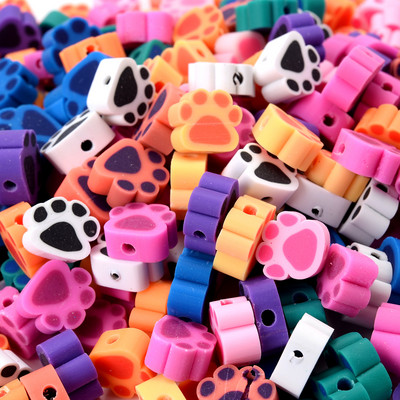 30/50/100kom Kawaii pseća šapa Odstojnik od polimerske gline Rasute perle za izradu nakita Diy Narukvica Ogrlica Dodaci