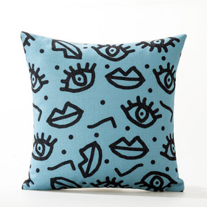 Jastuk s američkim grafitima, crtana geometrija, jastučnica, ukrasni ukras za dom, jastučnica za uredski kauč