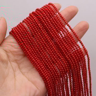 Prirodne koraljne perle male okrugle crvene boje koralja labavi odstojnik s perlama za izradu nakita DIY narukvica Ogrlica Dodaci