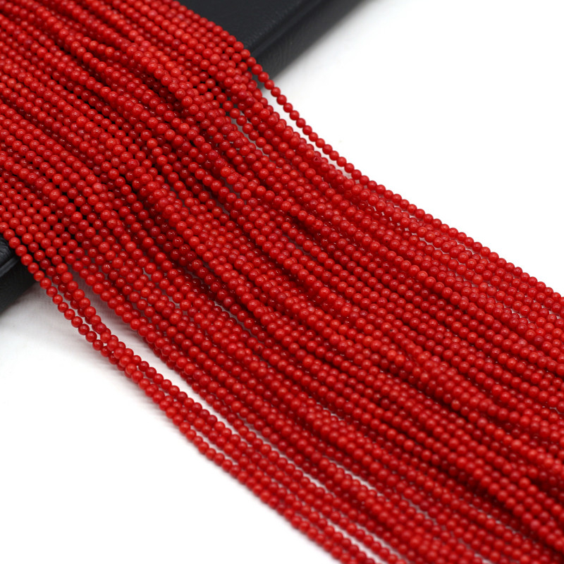 Prirodne koraljne perle male okrugle crvene boje koralja labavi odstojnik s perlama za izradu nakita DIY narukvica Ogrlica Dodaci