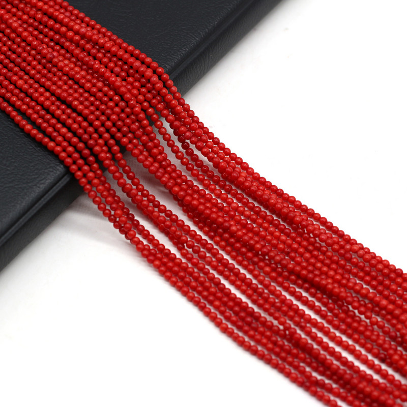 Prirodne koraljne perle male okrugle crvene boje koralja labavi odstojnik s perlama za izradu nakita DIY narukvica Ogrlica Dodaci