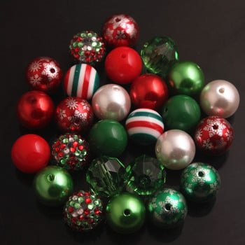OYKZA RB-016 20mm Χριστουγεννιάτικες Χάντρες Ακρυλικές Χάντρες 50τμχ A Lot Beads for Bubbleg Chunky χάντρες Κολιέ Κοσμήματα