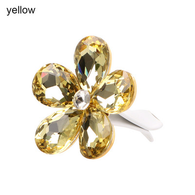 1 buc. flori colorate cu strass, priză de aer pentru mașină, clemă decorativă, cristal, farmece pentru mașină, decorație interioară drăguță, accesorii auto