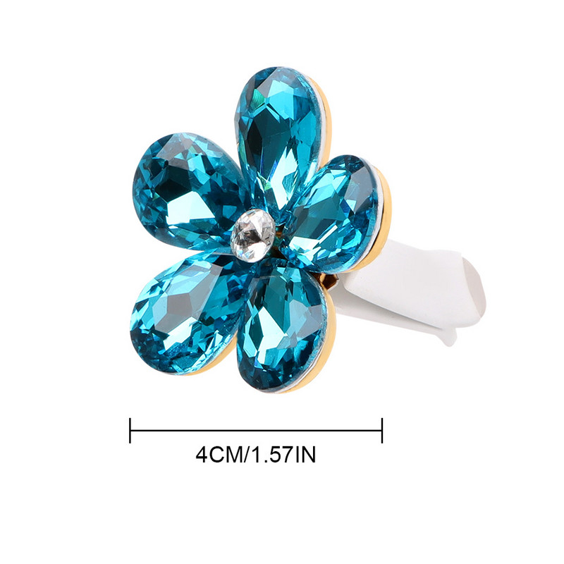 1 buc. flori colorate cu strass, priză de aer pentru mașină, clemă decorativă, cristal, farmece pentru mașină, decorație interioară drăguță, accesorii auto