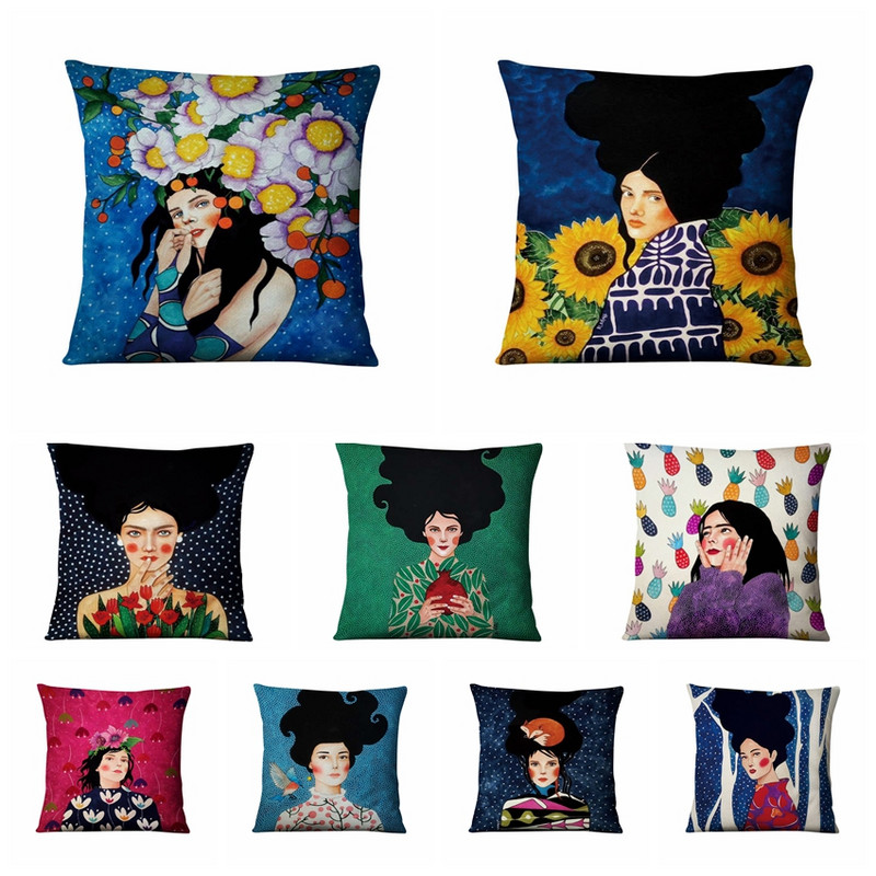 Jastučnica s tiskom britanske umjetnosti Elegantna ženska jastučić sa slikama Ukrasni jastuci Kućni dekor Jastuk za kauč 45*45 Almofadas