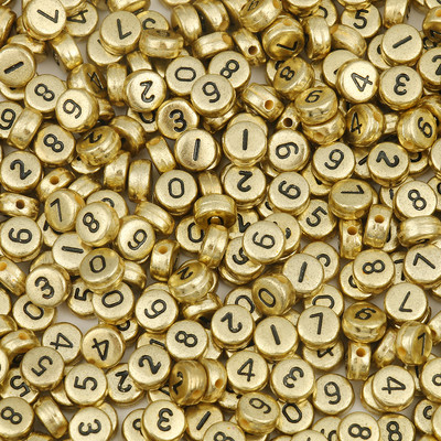 100 kom Mješovite digitalne akrilne perle sa slovima Bijelo crne okrugle perle s ravnim brojevima za izradu nakita Diy Charms Narukvica Ogrlica