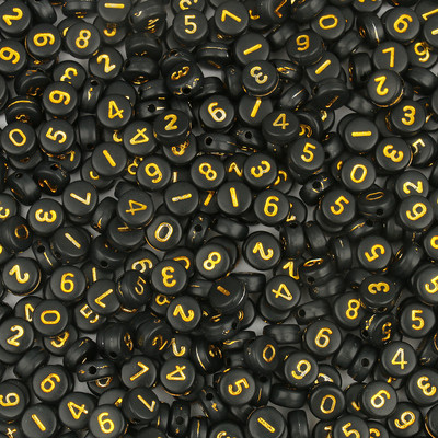 100 kom Mješovite digitalne akrilne perle sa slovima Bijelo crne okrugle perle s ravnim brojevima za izradu nakita Diy Charms Narukvica Ogrlica