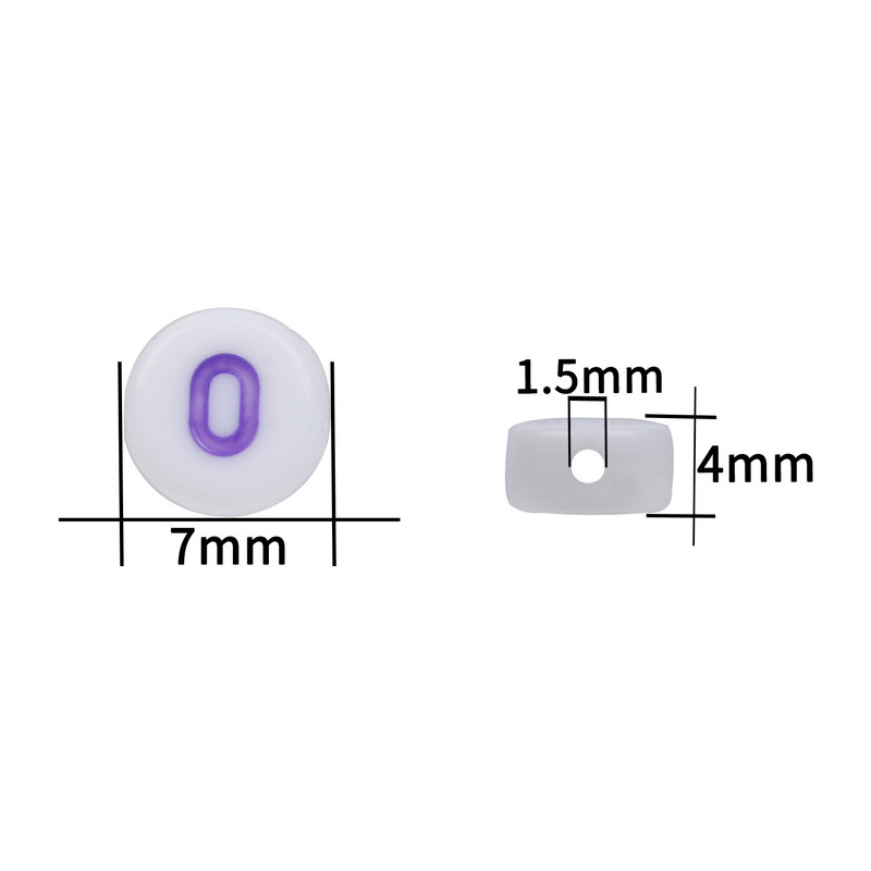 100 kom Mješovite digitalne akrilne perle sa slovima Bijelo crne okrugle perle s ravnim brojevima za izradu nakita Diy Charms Narukvica Ogrlica