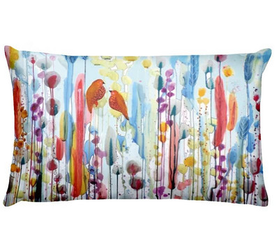Love Bird Art párna akvarell madár nyomtatott párna dekoratív párna lakberendezési kanapé párna Almofadas 45*45