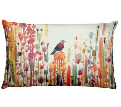 Love Bird Art párna akvarell madár nyomtatott párna dekoratív párna lakberendezési kanapé párna Almofadas 45*45