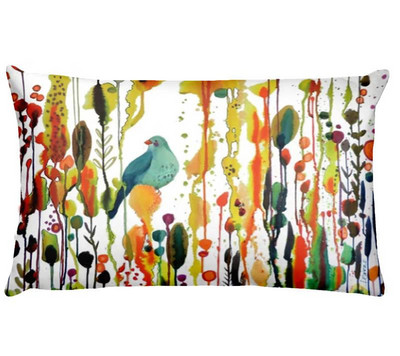 Love Bird Art párna akvarell madár nyomtatott párna dekoratív párna lakberendezési kanapé párna Almofadas 45*45