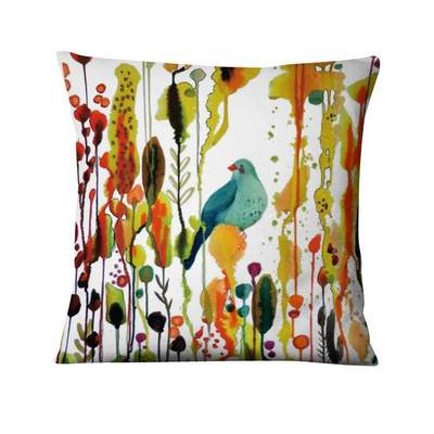 Love Bird Art párna akvarell madár nyomtatott párna dekoratív párna lakberendezési kanapé párna Almofadas 45*45