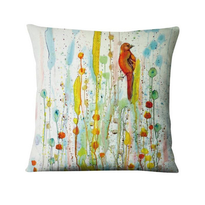 Love Bird Art párna akvarell madár nyomtatott párna dekoratív párna lakberendezési kanapé párna Almofadas 45*45