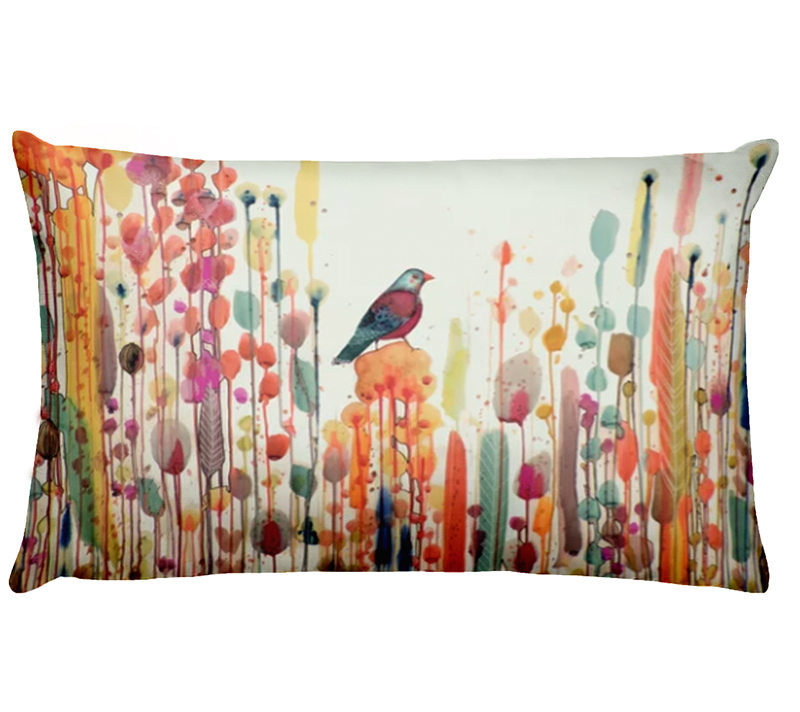 Love Bird Art párna akvarell madár nyomtatott párna dekoratív párna lakberendezési kanapé párna Almofadas 45*45