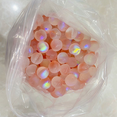 10 kom 11*12 mm ružičasta breskvasta staklena labava perla s polurupom za DIY izradu nakita naušnice ogrlica narukvica