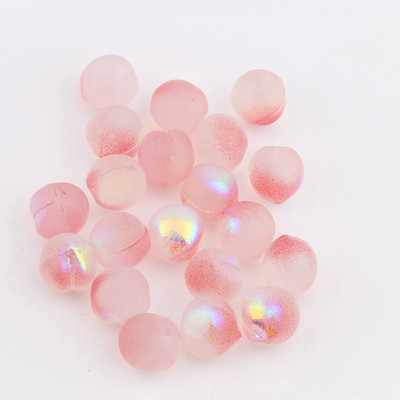 10 kom 11*12 mm ružičasta breskvasta staklena labava perla s polurupom za DIY izradu nakita naušnice ogrlica narukvica