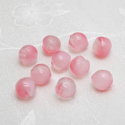 10 kom 11*12 mm ružičasta breskvasta staklena labava perla s polurupom za DIY izradu nakita naušnice ogrlica narukvica