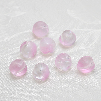 10 kom 11*12 mm ružičasta breskvasta staklena labava perla s polurupom za DIY izradu nakita naušnice ogrlica narukvica