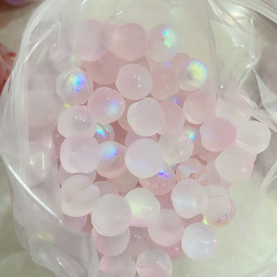 10 kom 11*12 mm ružičasta breskvasta staklena labava perla s polurupom za DIY izradu nakita naušnice ogrlica narukvica