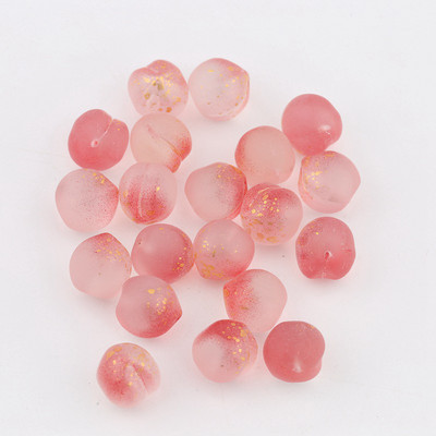 10 kom 11*12 mm ružičasta breskvasta staklena labava perla s polurupom za DIY izradu nakita naušnice ogrlica narukvica