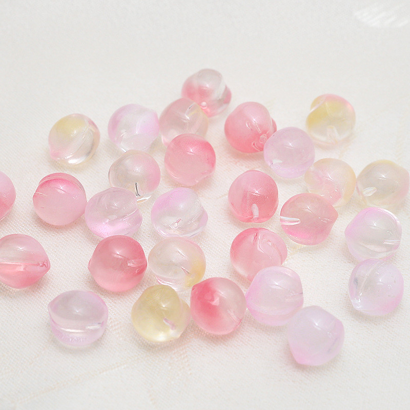 10 kom 11*12 mm ružičasta breskvasta staklena labava perla s polurupom za DIY izradu nakita naušnice ogrlica narukvica