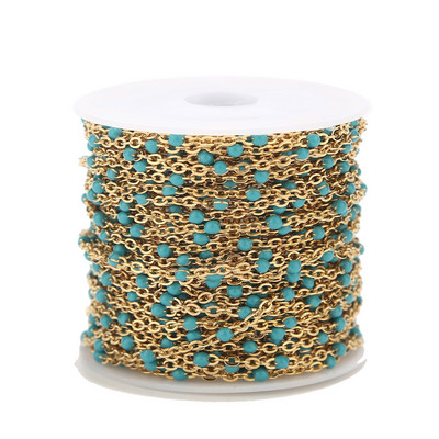 2mm širine 1M lančići od nehrđajućeg čelika za nakit DIY emajlirani ovalni kuglasti lanac s perlama za žene Ogrlice Narukvice Izrada narukvica