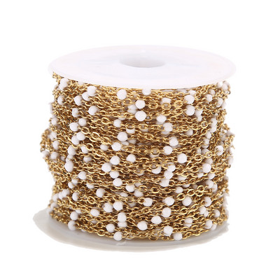 2mm širine 1M lančići od nehrđajućeg čelika za nakit DIY emajlirani ovalni kuglasti lanac s perlama za žene Ogrlice Narukvice Izrada narukvica