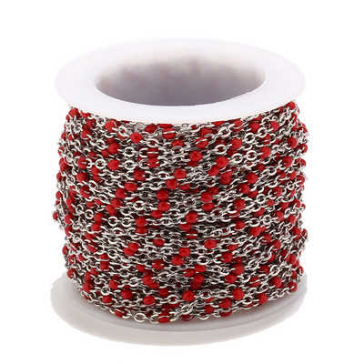 2mm širine 1M lančići od nehrđajućeg čelika za nakit DIY emajlirani ovalni kuglasti lanac s perlama za žene Ogrlice Narukvice Izrada narukvica