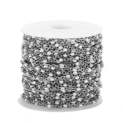 2mm širine 1M lančići od nehrđajućeg čelika za nakit DIY emajlirani ovalni kuglasti lanac s perlama za žene Ogrlice Narukvice Izrada narukvica