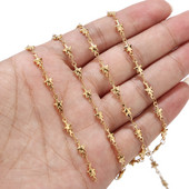 Ručno izrađeni 5 metara lemljeni lančić od pravog pozlaćenog nehrđajućeg čelika sa zvjezdastim privjescima za izradu nakita DIY narukvica Choker Anklet