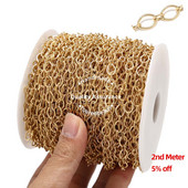 Touredbeads 1M 6 mm širine od nehrđajućeg čelika zlatni krug ovalni karika lančići za DIY ogrlice Izrada nakita Ručno izrađeni nalazi