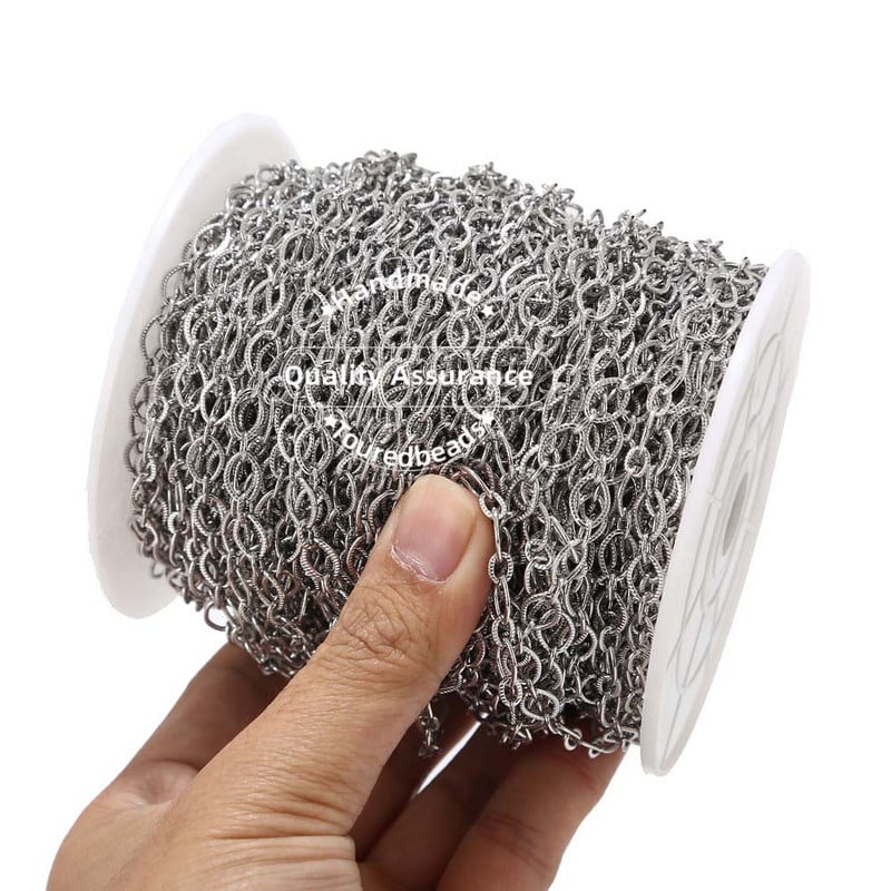 Touredbeads 1M 6 mm širine od nehrđajućeg čelika zlatni krug ovalni karika lančići za DIY ogrlice Izrada nakita Ručno izrađeni nalazi