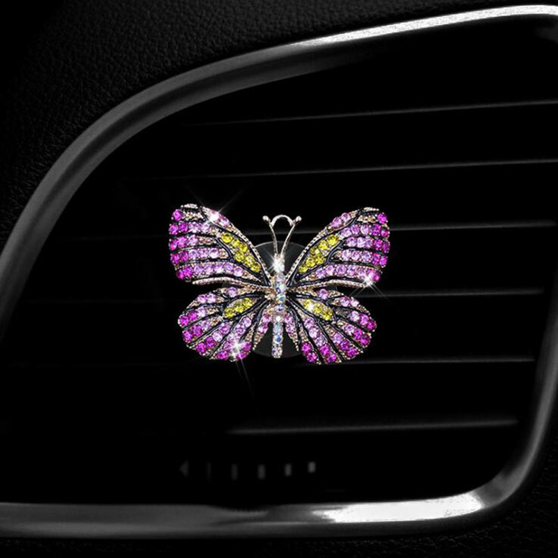 Modeliranje leptira u boji automobilski osvježivač zraka Izvrsni ženski dodaci Metalni kristalni leptir auto parfem Ornament