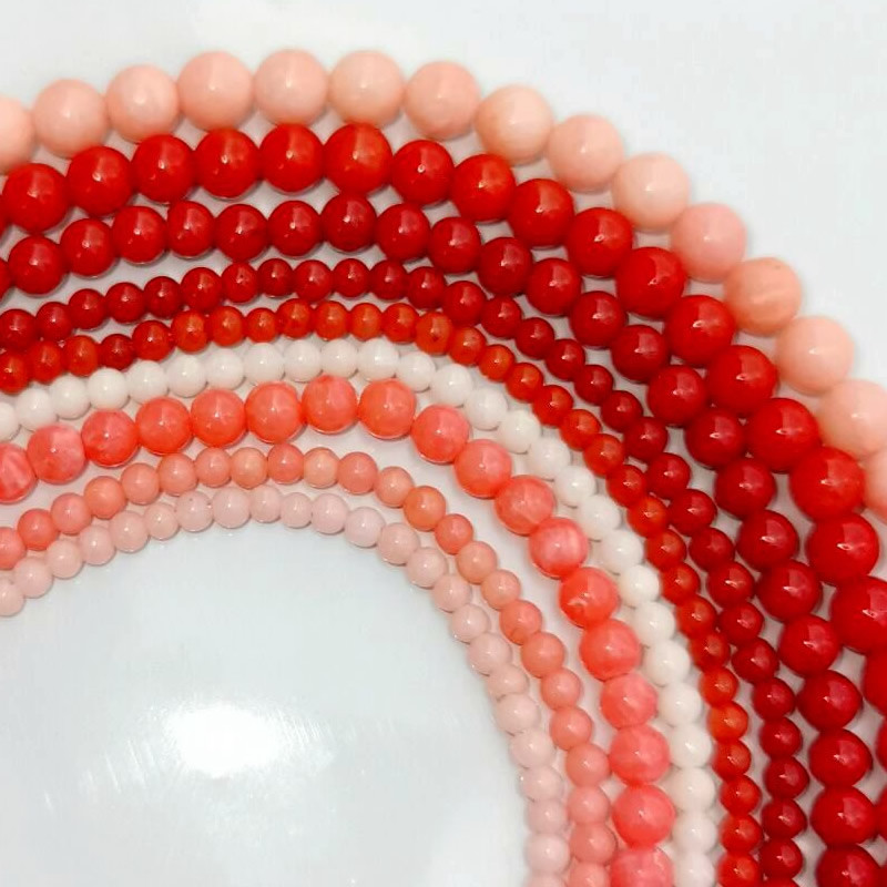 Veleprodajne perle od prirodnog kamena tamnocrvene koraljne okrugle šarmirane labave perle za izradu nakita 2mm-12mm odaberite veličinu diy narukvica 15"