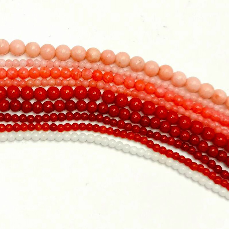 Veleprodajne perle od prirodnog kamena tamnocrvene koraljne okrugle šarmirane labave perle za izradu nakita 2mm-12mm odaberite veličinu diy narukvica 15"